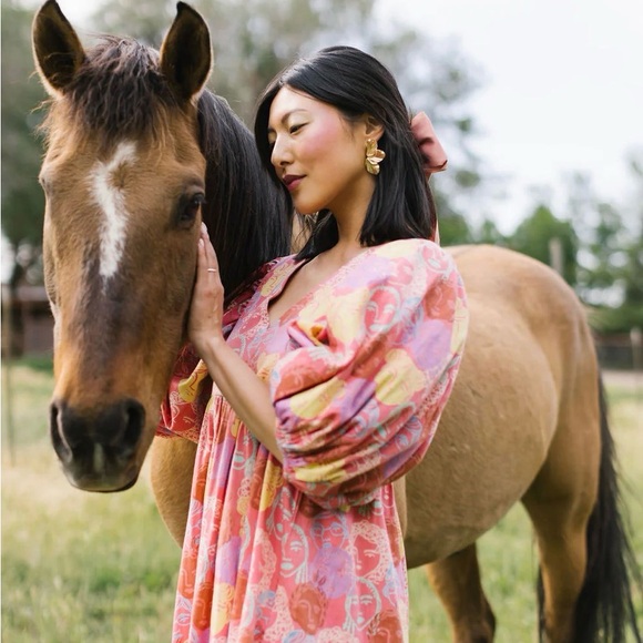 Colorful Patterned Midi Dress - Picture 4 of 5